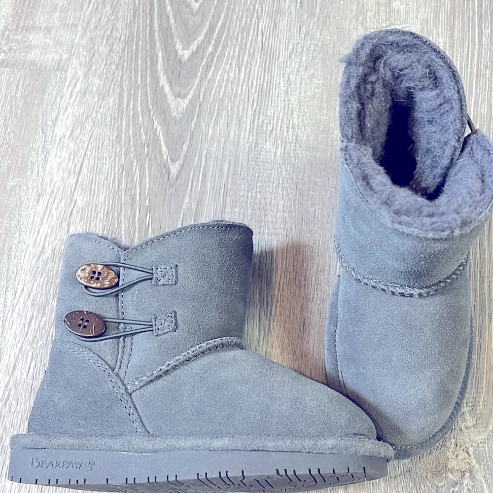 Girls Bearpaw Button Boots